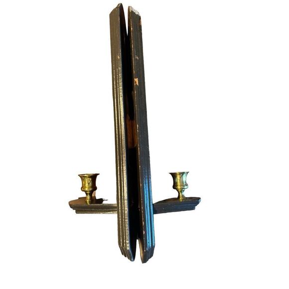 Vintage Home Interior, 1980, Wall Sconces, Wood Grain - Picture 3 of 4